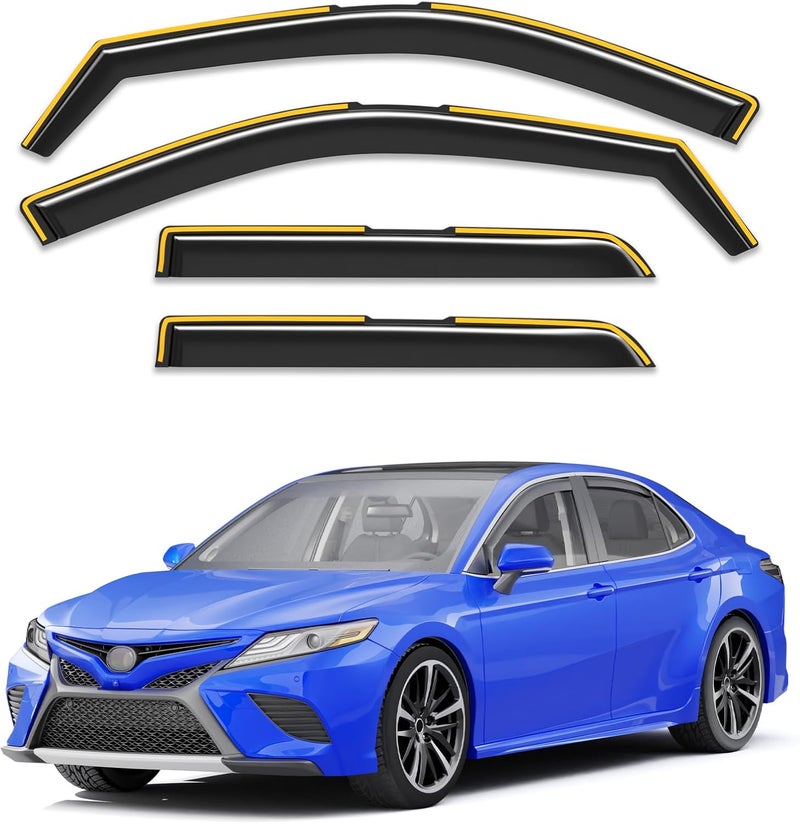Breejoy in-Channel Window Rain Guards Fit for Toyota Camry 2018 2019 2020 2021 2022 2023 2024，Extra Durable Visors Vent Visors Window Deflector Vent Shades Car Accessories -4 pcs - Image 1